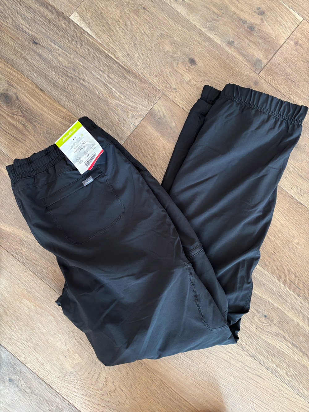 Women’s Eddie Bauer Fleece Lined Black Lightweight Elastic-Waist Joggers